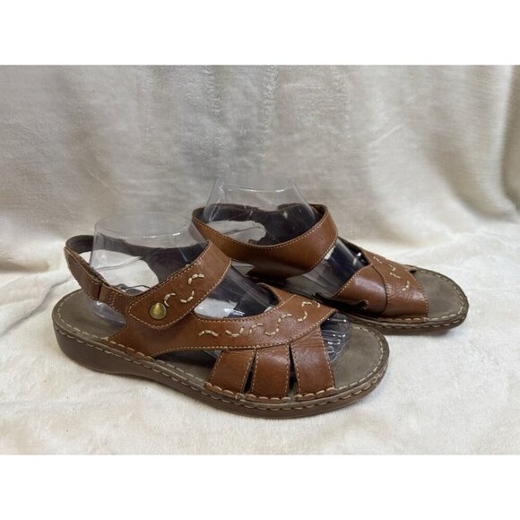 NATURALIZER Brown Leather Strappy Sandals Lot Of 2 Comfort Summer Size 10 READ - Picture 2 of 16